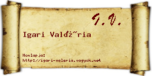Igari Valéria névjegykártya